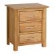 3 drawer bedside oak furniture, night stand