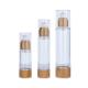 100ml 50ml 30ml Airless Containers Cosmetics Plastic Transparent With Bamboo Caps