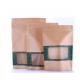 Zipper Custom Printing Heat Sealing Kraft Paper Bags With Window For Tea