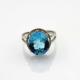 Gemstone Jewelry 925 Silver with 10mmx12mm Oval Blue Cubic Zircon Ring (R230)