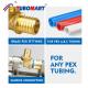 1/4 3/8 1/2 3/4 Inch Pex Sliding Fitting Natural Brass Color PEX Pipe Fitting