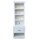 PU Finish Tall Bedside Tables With Drawers / White Narrow Tall Nightstand