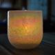 Iridescent Votive Glass Candle Holders Half Rough Sands Surface