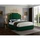 Cara furniture Modern Nordic Style green velvet Solid Wood diamond Luxury Master Bed 2m Soft Bed for home bedroom