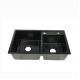 2 Bowl Matte Black Kitchen Sinks For Quartz Countertops 760*450mm Sound Deadening