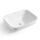 White Glazed Countertop Bathroom Basin Rectangle With Overflow