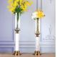 Tall gold flower vases pot with marble stand table artificial flower for home wedding centrepiece decoration