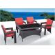 YLX-RN-041 Rattan Dining Chair and Rattan Table with Glass