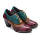 Retro Style Women'S Dress Shoes Leather Ladies Lace Up Shoes With Rubber Outsole