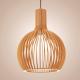 Hand Crafted Natural Wood Pendant Light For Kitchen Island E27 Base With 1500mm Wire