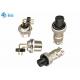 Right Angle 3A 200V Gx12 Aviation Connector Zinc Alloy With Nickel Plated