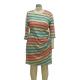 Colorful Printed 3 4 Sleeve Cocktail Dresses , Striped Casual Dress For 40 Year Old Woman