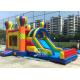 4in1 Rainbow Commercial Kids Inflatable Bounce castle with Slide N basket hoop