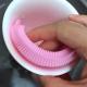 Best diameter 115mm Round Shape Red Purple Clean Silicone Kitchen Cup Mug Bowl Cleaning Scrub Silicon Sponge in dishwasher