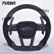 Ergonomic Carbon Fiber Audi Steering Wheel Lightweight Black Leather Smooth Surface with Airbag
