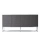 Grey Veneered Panels Hotel Room Dresser With Metal Base