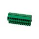 PA66 SN Plated 30-16AWG Terminal Block Connector CPT 3.81mm Pitch 1*10P Green