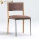 H83cm Nordic Fabric Luxury Upholstered Dining Chairs With Solid Wood Legs