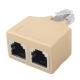 Male To Female RJ11 Telephone Adapter Hub Splitter With Shield