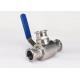 1.5 Inch AISI 304 Stainless Steel Sanitary Valves - 3 Way Ball Valve Tri Clamp