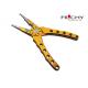 Yellow Less Weight 200mm Aluminum Alloy Saltwater Fishing Pliers / Tackle For Cut Lines