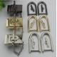 Light gold zinc alloy square metal shiny brand handbag clip lock