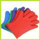 colorful silicone finger glove oven mitts heat resistance glove with small hearts