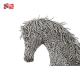 Custom Life-Size Stainless Steel Animal Sculpture with Horse Pipe Statue Decoration