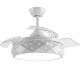 Retractable ECO Foldable Blade Fan White 42in Ceiling Fan With Light