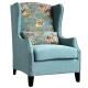 YLX-3113 Light Blue Fabric Cover Wing Back Sofa Chair for Lounge