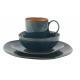 Organic Shaped Ceramic  Dinnerware Sets 16 Pieces With Blue Reactive Color
