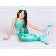 Ultra Shiny Childrens Mermaid Tails , Baby Mermaid Tail Green White Color