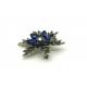 Leaf Shape Fashion Brooch Pin Sapphire Crystal Inlaid OEM ODM