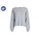 Bubble Sleeves Womens Knit Pullover Sweater Tape Butterfly Knot In Back Neck