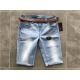 Fashion Ladies Denim Jeans / Light Blue Denim Jeans Belted Push Up Bermuda TW73252