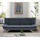 Dark Grey Fabric 3 Seater Sofa Bed With Chrome Feet 100 Pieces MOQ