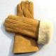 Latest technology sheepskin yellow leather gloves