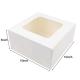White Paper Bakery Box with Window Square Cardboard Disposable Cake Box
