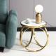 Modern SEDIA Stainless Steel Side Table With Marble/Glass Top