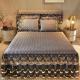 4 Piece Flat Sheet Pillowcase Bedspread Luxury Embroidered Bedding Set for Hotel