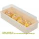 18 Oz Rectangle Long Straight Wooden Containers - Containers Sold Separately, Clear Plastic Lids