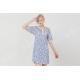 Button Placket Ladies Night Dresses Sleepwear Modern Floral Printed Anti Pilling