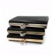 Fashion design 12*22 cm gold color rectangle shape metal box purse frame