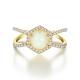 925 Sterling Silver Halo CZ Jewelry Hexagon Natural Blue Moonstone Ring