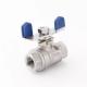 Manual Driving Mode Butterfly Handle 2PC Stainless Steel CF8/CF8m Floating Ball Valve