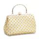 Gold Pearl Beaded Evening Bags Hand Woven with Metal Wrist OEM ODM