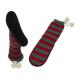 Indoor Spa Aloe Infused Socks , Red Green Stripes Cosy Slipper Socks