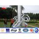 50ft 60ft 70ft High Mast Light Pole Galvanized Outdoor Lighting Pole For 69kv Transmission