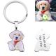 0.04oz 2.2cm Custom Stainless Steel Keychains Dog Photo Engraved Keyring Girlfriend