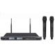 LS-7400 fixed frequency UHF dual channel wireless microphone system with LCD display /rack mountable / Lavalier Mic